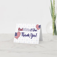 Red White und Due Baby Dusche Danke Karte