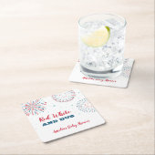 Red, White und Due Baby Dusche Untersetzer (Vor Ort)