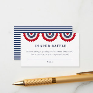 Red White und Due Baby Duschkarte Begleitkarte