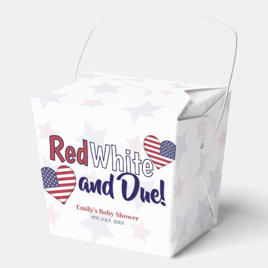 Red White und Due Independence Baby Dusche Geschenkschachtel (Vorderseite)