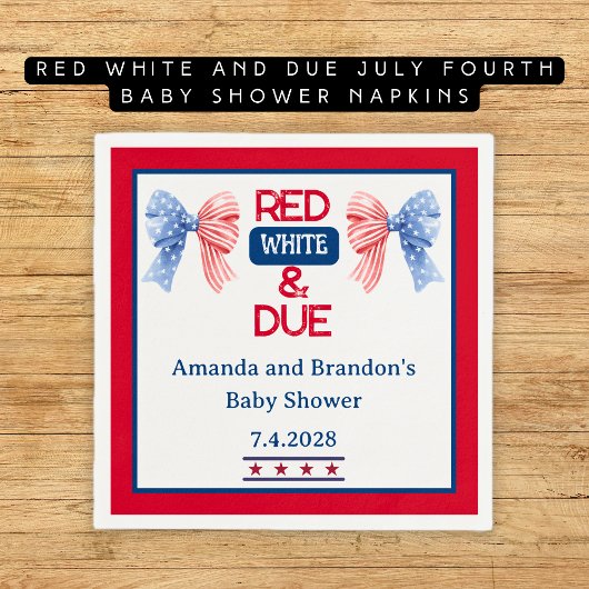 Red White und Due July 4 Baby Dusche Serviette