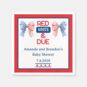Red White und Due July 4 Baby Dusche Serviette (Vorderseite)