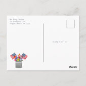 Red White und Due Patriotic Baby Dusche Postkarte (Rückseite)