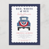 Red White und Due Patriotic Baby Dusche Postkarte (Vorderseite)