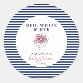 Red White und Due Patriotic Baby Dusche Runder Aufkleber