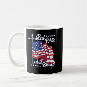Red White und gesegnete USA Flag Christlich Jesus Kaffeetasse