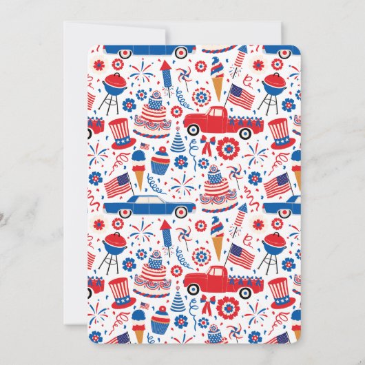 Red White und GRILLEN 4. Juli Einladung (Rückseite)