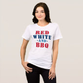 Red White und GRILLEN Funny 4. Juli Frauen Tri-Blend Shirt (Vorderseite voll)