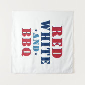 Red White und GRILLEN Funny 4. Juli Wandteppich (Vorderseite (Horizontal))