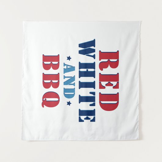 Red White und GRILLEN Funny 4. Juli Wandteppich (Vorderseite (Horizontal))