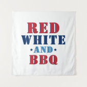 Red White und GRILLEN Funny 4. Juli Wandteppich (Vorderseite)