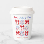 Red White und I Do 4. Juli Junggeselinnen-Abschied Pappbecher (Rückseite)