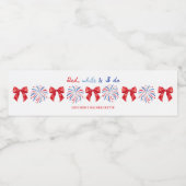 Red White und I Do 4. Juli Junggeselinnen-Abschied Wasserflaschenetikett (Einzelnes Label)