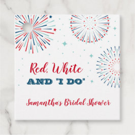 Red, White und I DO Brautparty Bevorzugung Tag Geschenkanhänger