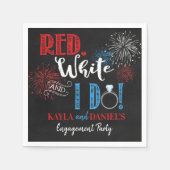 Red White und I Do Engagement Party Serviette (Vorderseite)