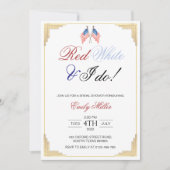 Red White und I Do USA Patriotic Brautparty Einladung (Vorderseite)