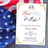 Red White und I Do USA Patriotic Brautparty Einladung