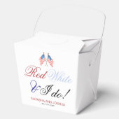 Red White und I Do USA Patriotic Wedding Geschenkschachtel (Vorderseite)
