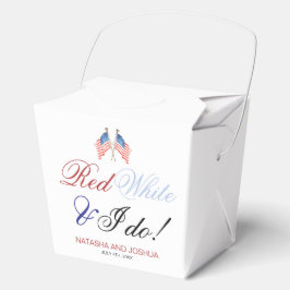 Red White und I Do USA Patriotic Wedding Geschenkschachtel