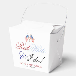 Red White und I Do USA Patriotic Wedding Geschenkschachtel