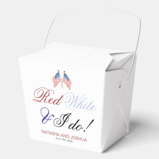 Red White und I Do USA Patriotic Wedding Geschenkschachtel (Vorderseite)