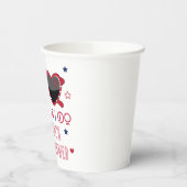 Red White und ich machen Herz Sonnenbrillen Brautp Pappbecher (Links)