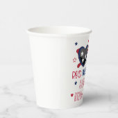 Red White und ich machen Herz Sonnenbrillen Brautp Pappbecher (Rechts)