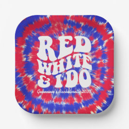 Red White und ich machen Retro Independence Day Ge Pappteller
