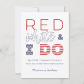 Red White und ich tu Save the Date oder Eloption Ankündigung (Vorderseite)