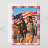 Red White und ich tue Engagement Party Einladung (Rückseite)