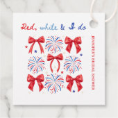 Red White und ich tun 4. Juli Brautparty Geschenkanhänger (Rückseite)