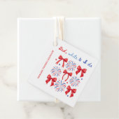 Red White und ich tun 4. Juli Brautparty Geschenkanhänger (Beispiel)