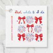 Red White und ich tun 4. Juli Brautparty Geschenkanhänger (Vorderseite)
