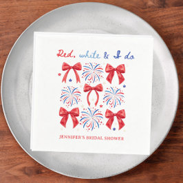 Red White und ich tun 4. Juli Brautparty Serviette