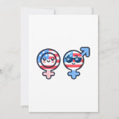 Red White und ich tun 4. Juli Gender Reveal Einladung (Rückseite)