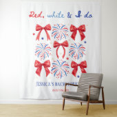 Red White und ich tun 4. Juli Junggeselinnen-Absch Wandteppich (Beispiel)