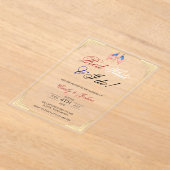 Red White und ich tun 4. Juli Patriotische Hochzei Acryleinladungen (Ablage )