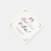 Red White und ich tun 4. Juli Patriotische Hochzei Serviette (Ecke)