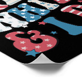 Red White und ich tun Bride 4. Juli American Flag Poster (Ecke)