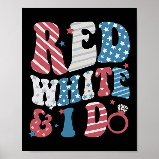 Red White und ich tun Bride 4. Juli American Flag Poster (Vorne)