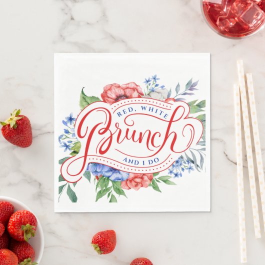 Red White und ich tun es | Blumenstanzen Serviette (Beispiel)