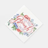 Red White und ich tun es | Blumenstanzen Serviette (Ecke)