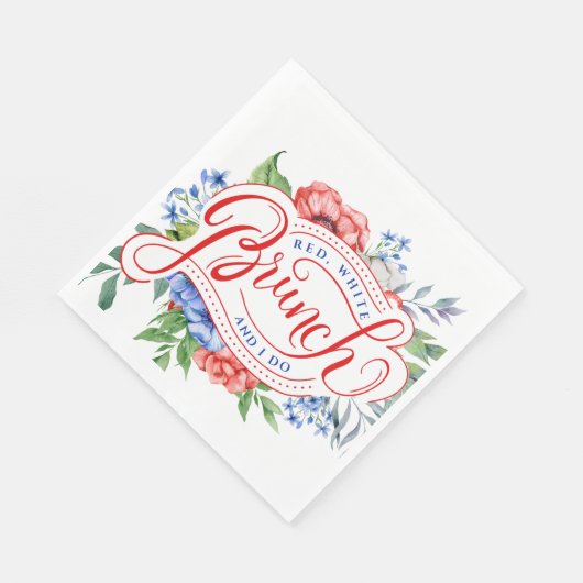 Red White und ich tun es | Blumenstanzen Serviette (Ecke)