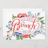 Red White und ich tun es | Einladung zum Blumenbru (Vorne/Hinten)