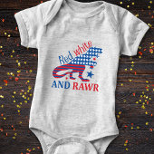Red White und Rawr 4. Juli Dinosaurier Baby Strampler
