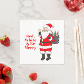 Red White und Sei Merry Santa Wine Serviette (Beispiel)