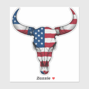 Red White und Steer USA Aufkleber
