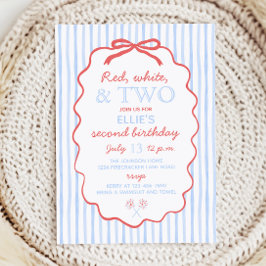 Red White und Two 4. Juli 2. Geburtstag Einladung