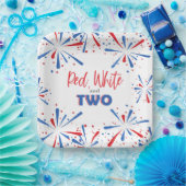 Red White und Two Birthday Firework Teller (Party)