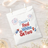 Red White und Two Birthday Party Geschenktütchen (Ausgeschnitten)